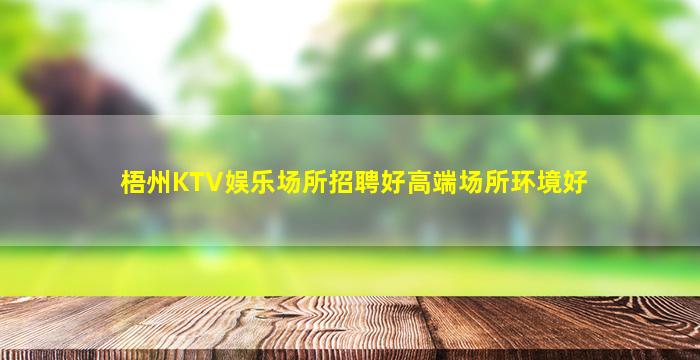 梧州KTV娱乐场所招聘好高端场所环境好